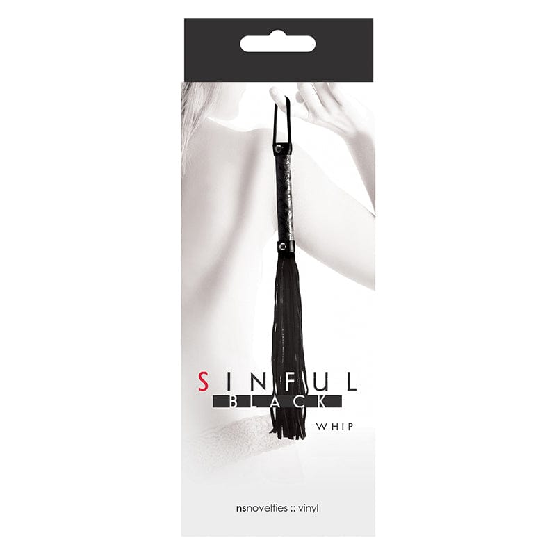 NS Novelties Sinful Black Whip - A Kinky BDSM Accessory