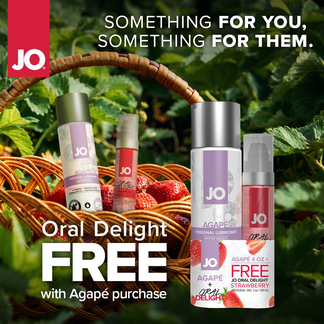 System JO Agape Premium Personal Lubricant Combined with Oral Delight Strawberry Flavored Arousal Gel for Enhanced Intimacy