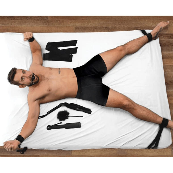 Premium 6-Piece BDSM Bed Restraint Bondage Kit for Intense Kinky Play