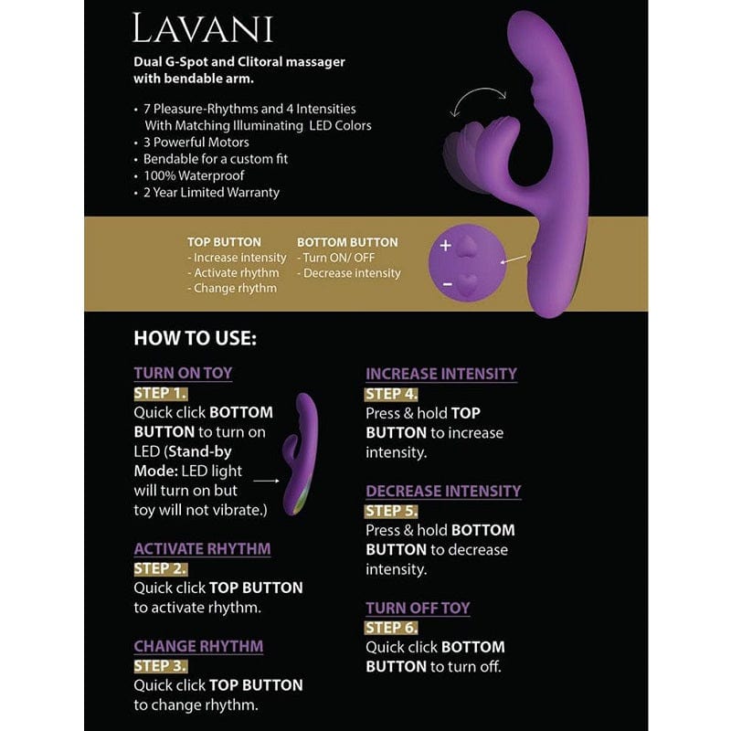 Kama Sutra Lavani Rabbit Vibrator with 7 Pleasure - Rhythms & Waterproof Feature