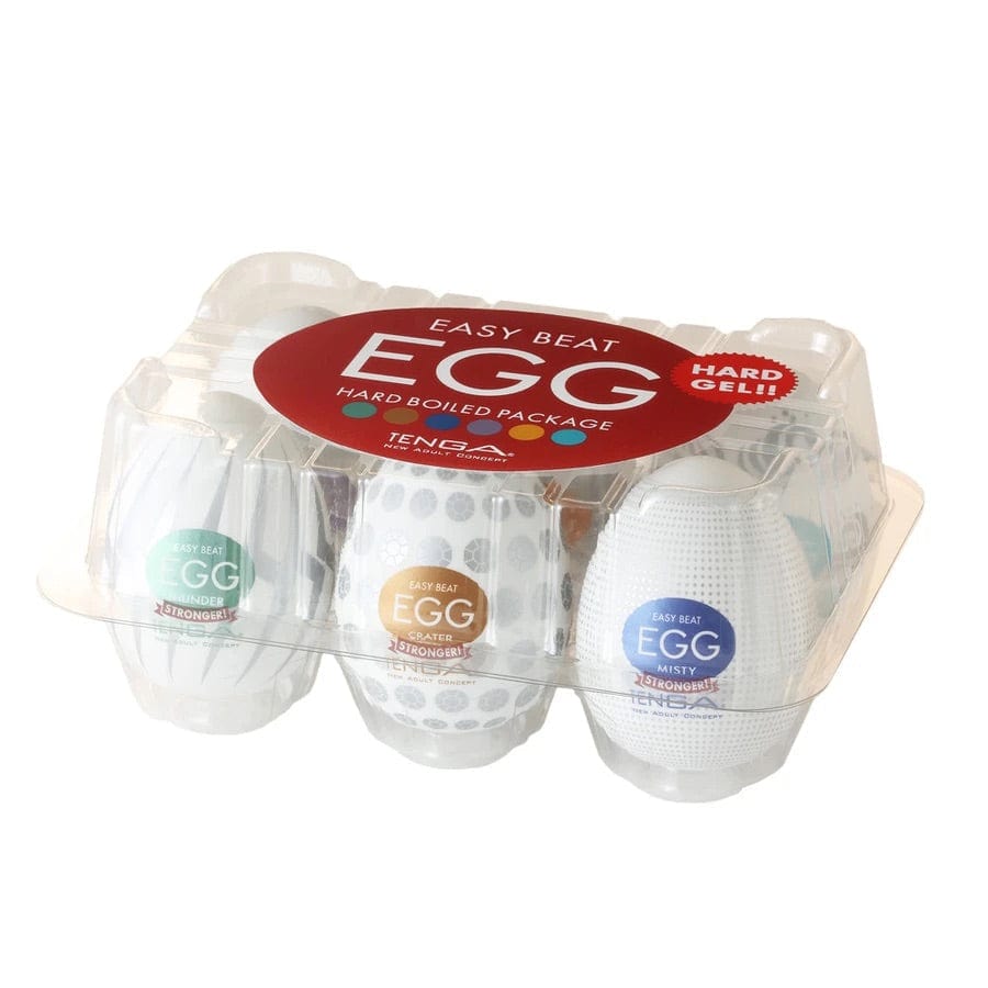 Tenga 6-Pack of Disposable Hard Boiled Egg Masturbators with Diverse Designs