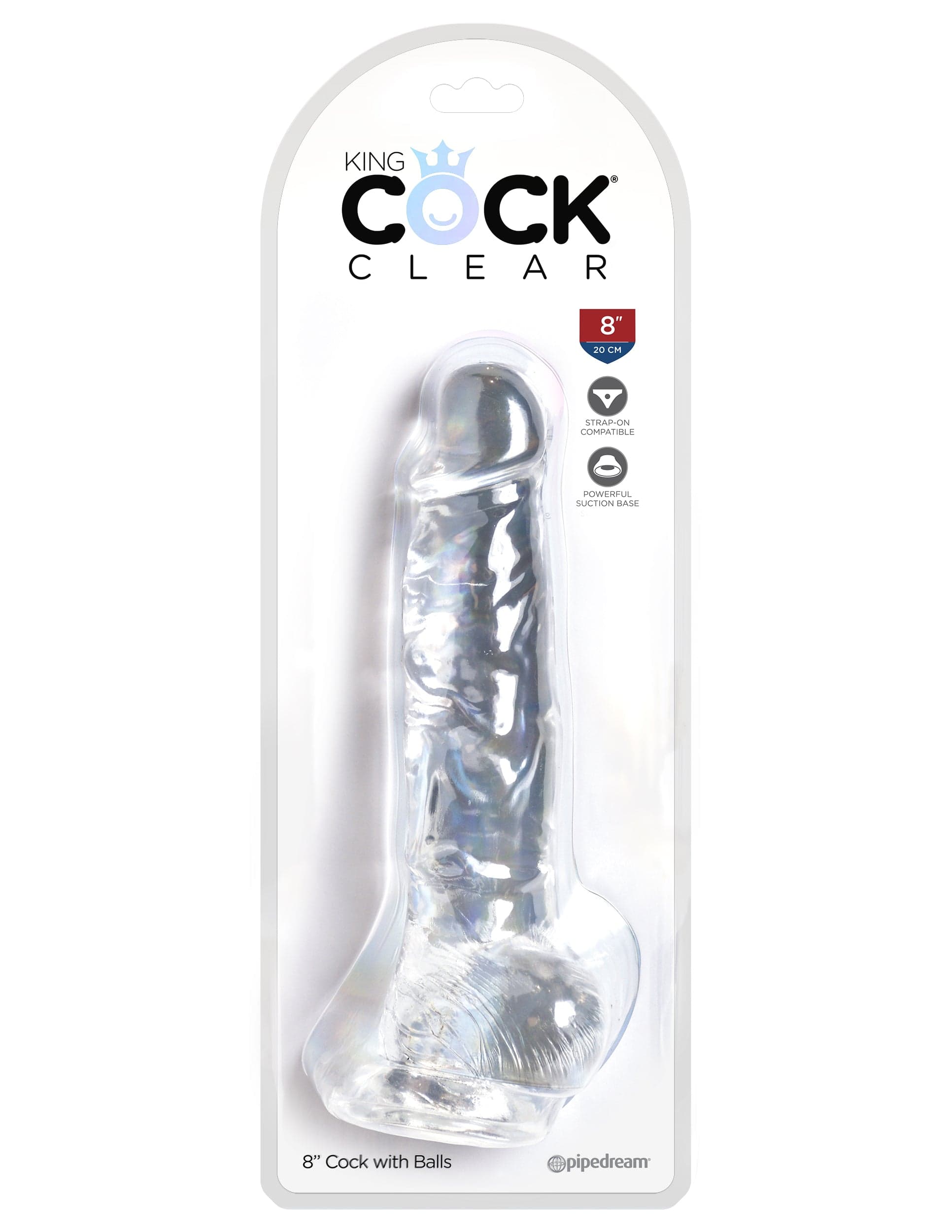 Pipedream King Cock 8-Inch Translucent Cock with Balls for Enhanced Pleasure