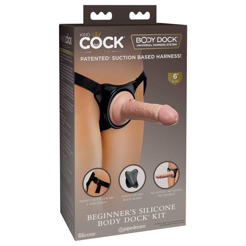 Pipedream Products King Cock Elite Starter Silicone Body Dock Kit for Beginners in Strap - on Play