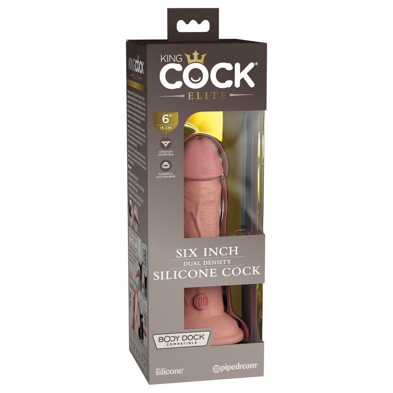 Pipedream Products King Cock Elite 6-Inch Silicone Realistic Cock Light for Enhanced Pleasure