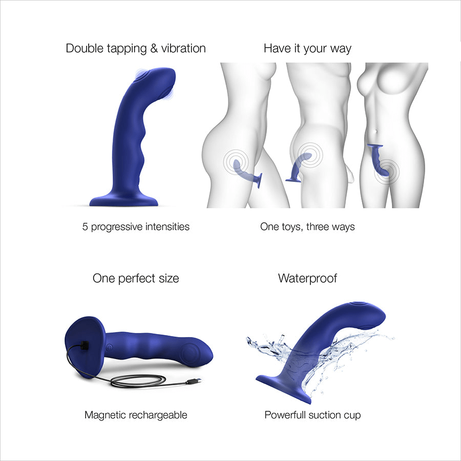 Innovative Double - Tap Vibrating Wave - Shaped Strap - On Dildo