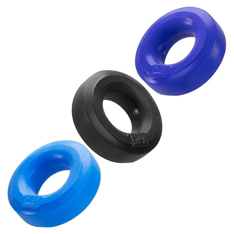 Hunkyjunk Premium Stretch-Fit Cobalt C-Ring Set of 3