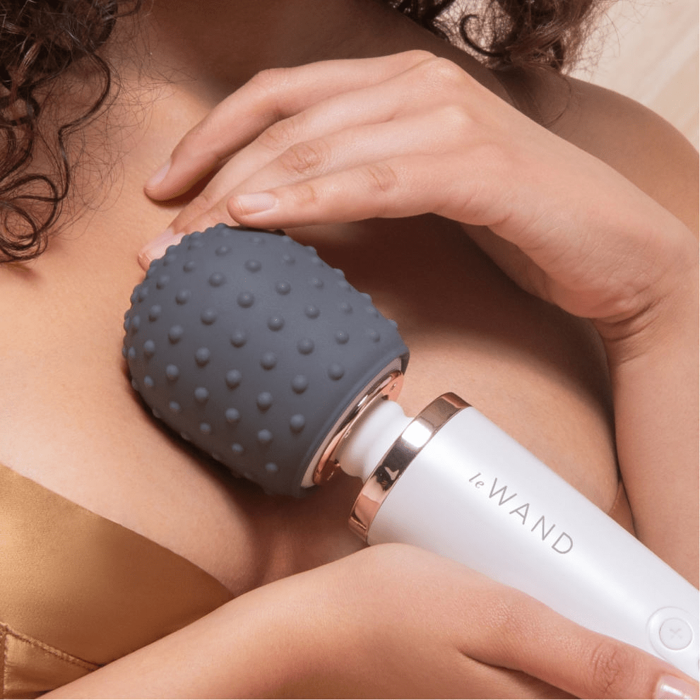 Le Wand Rechargeable Massager's Silicone Covers with Droplet and Spiral Textures