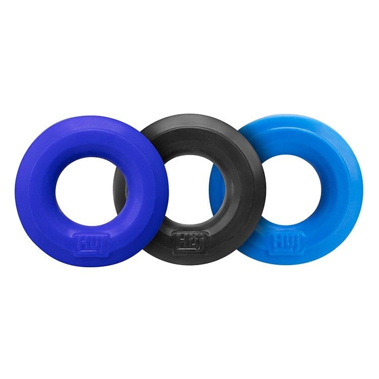 Hunkyjunk Premium Stretch-Fit Cobalt C-Ring Set of 3