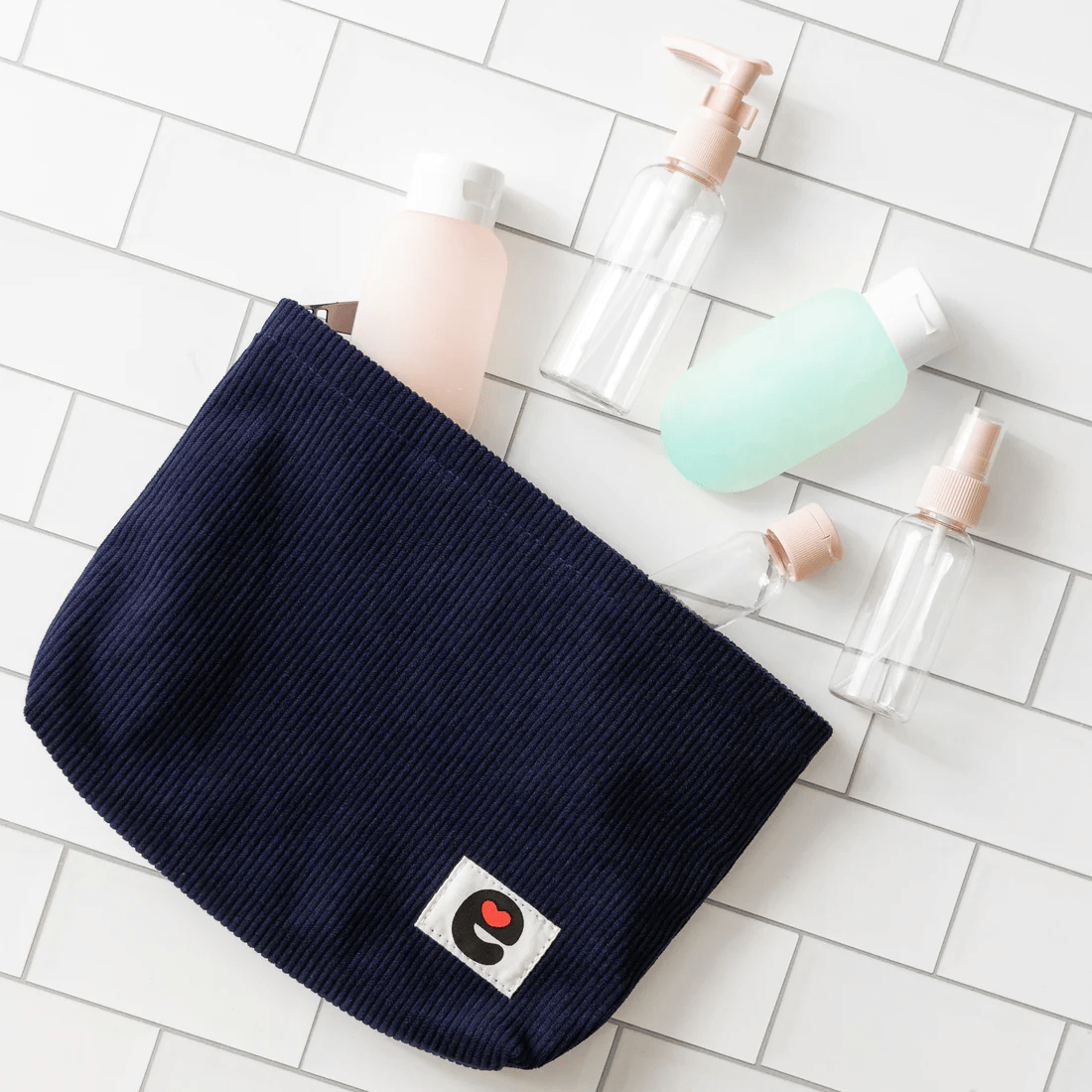 Stylish Midnight Blue Corduroy Emojibator Intimate Pleasure Storage Pouch