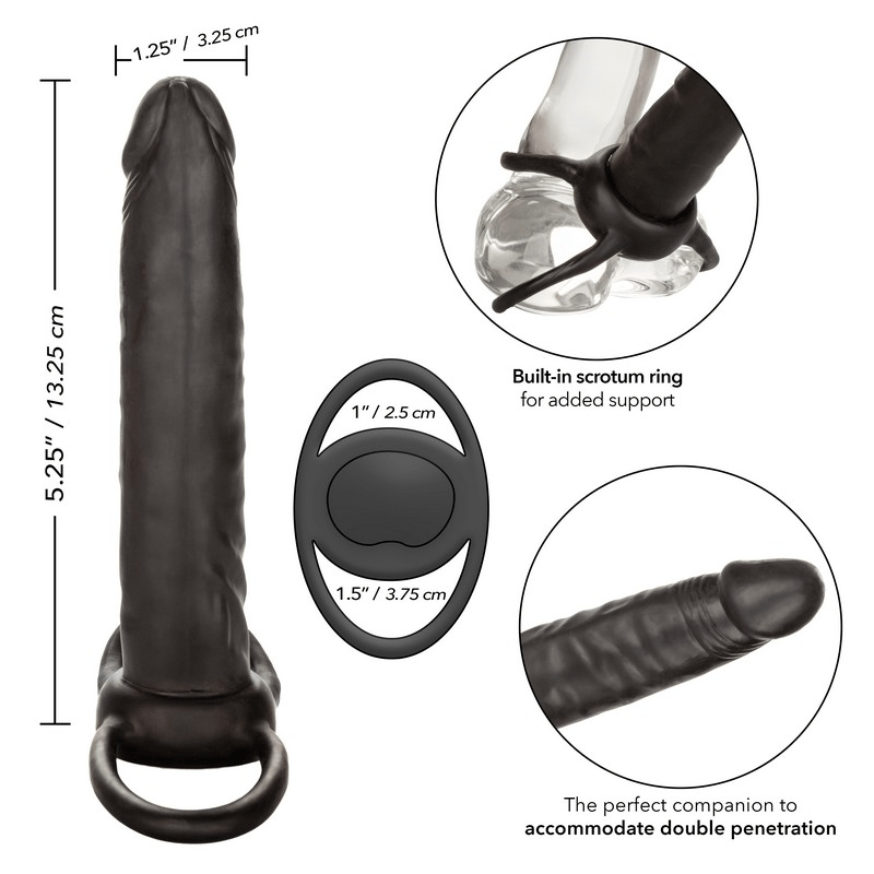 Calexotics The Accommodator Black Latex Anal and Oral Sex Stimulating Dong