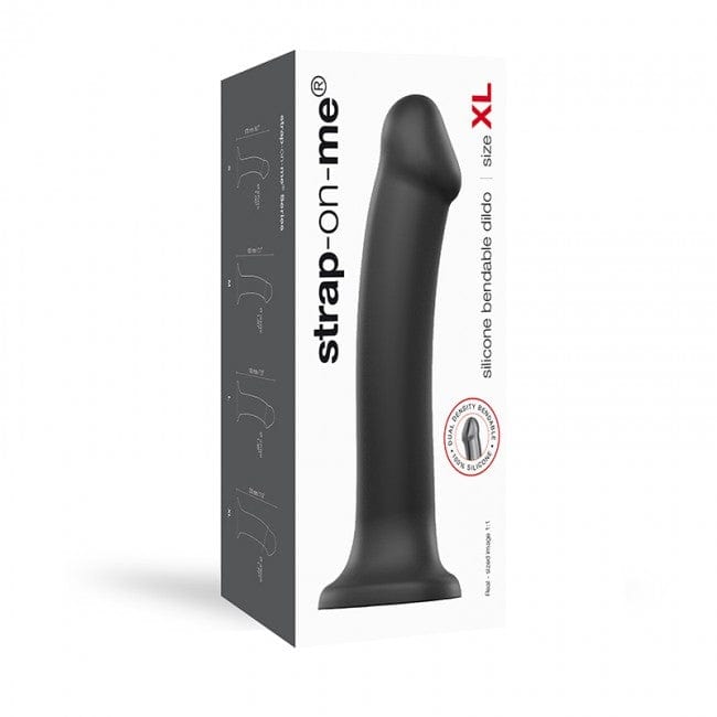 Black Bendable Dual - Density Strap - On Dildo for Ultimate Pleasure