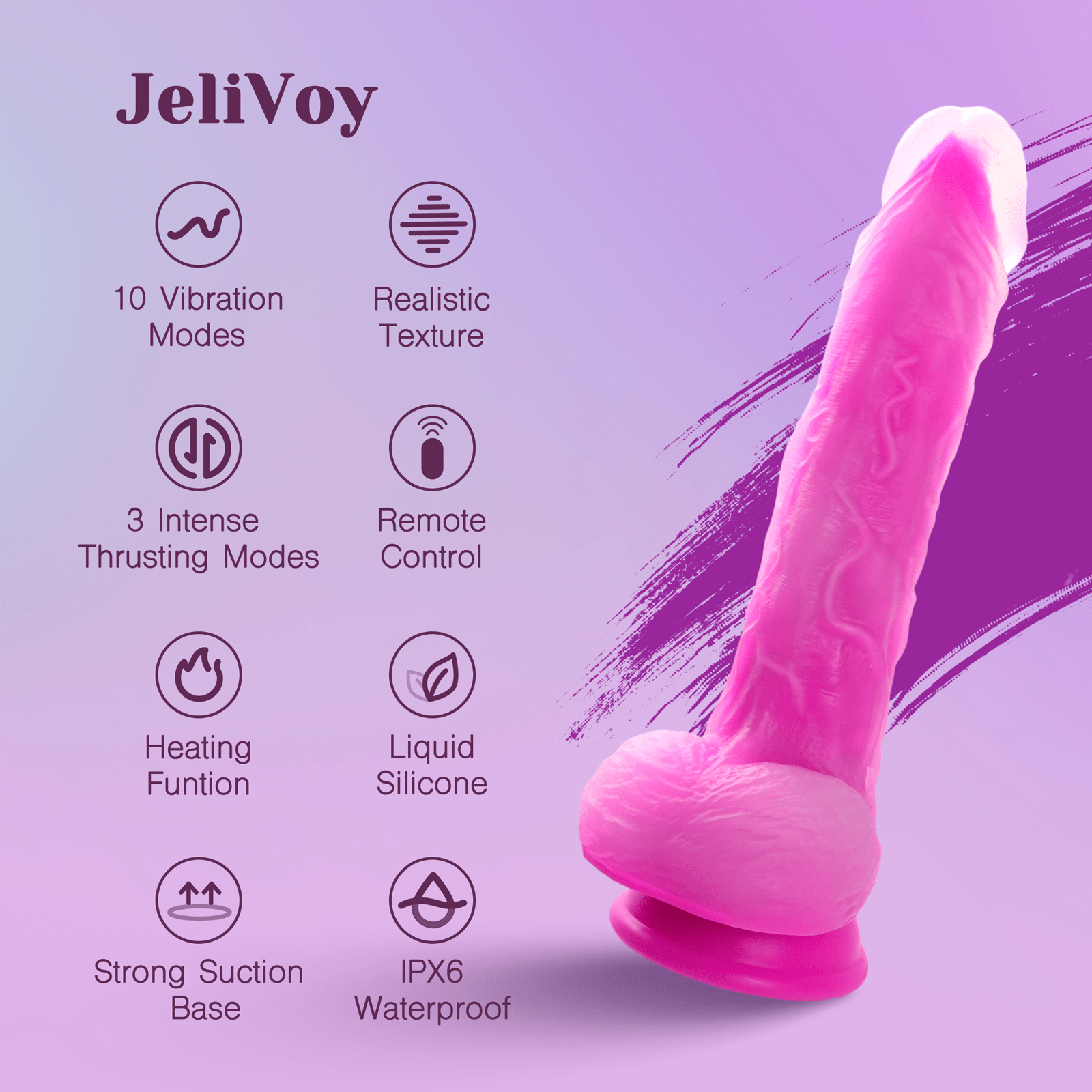 Tracy's Dog Jelivoy Transparent Jellyskin Thrusting Dildo with Dual Motors