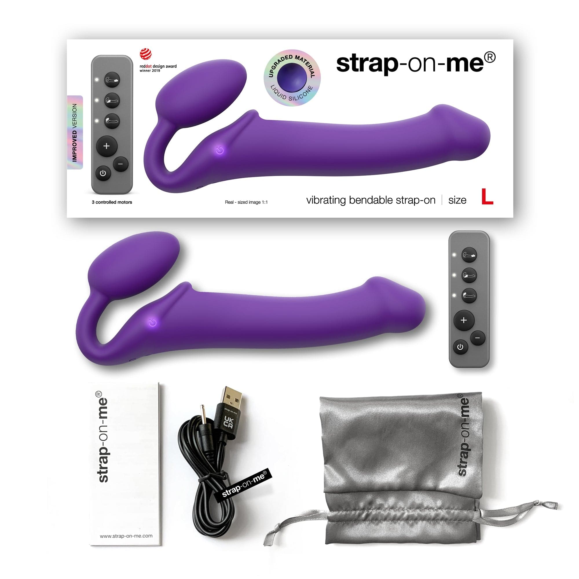 Large-Sized Bendable and Vibrating Strap-On for Couples by Strap On Me