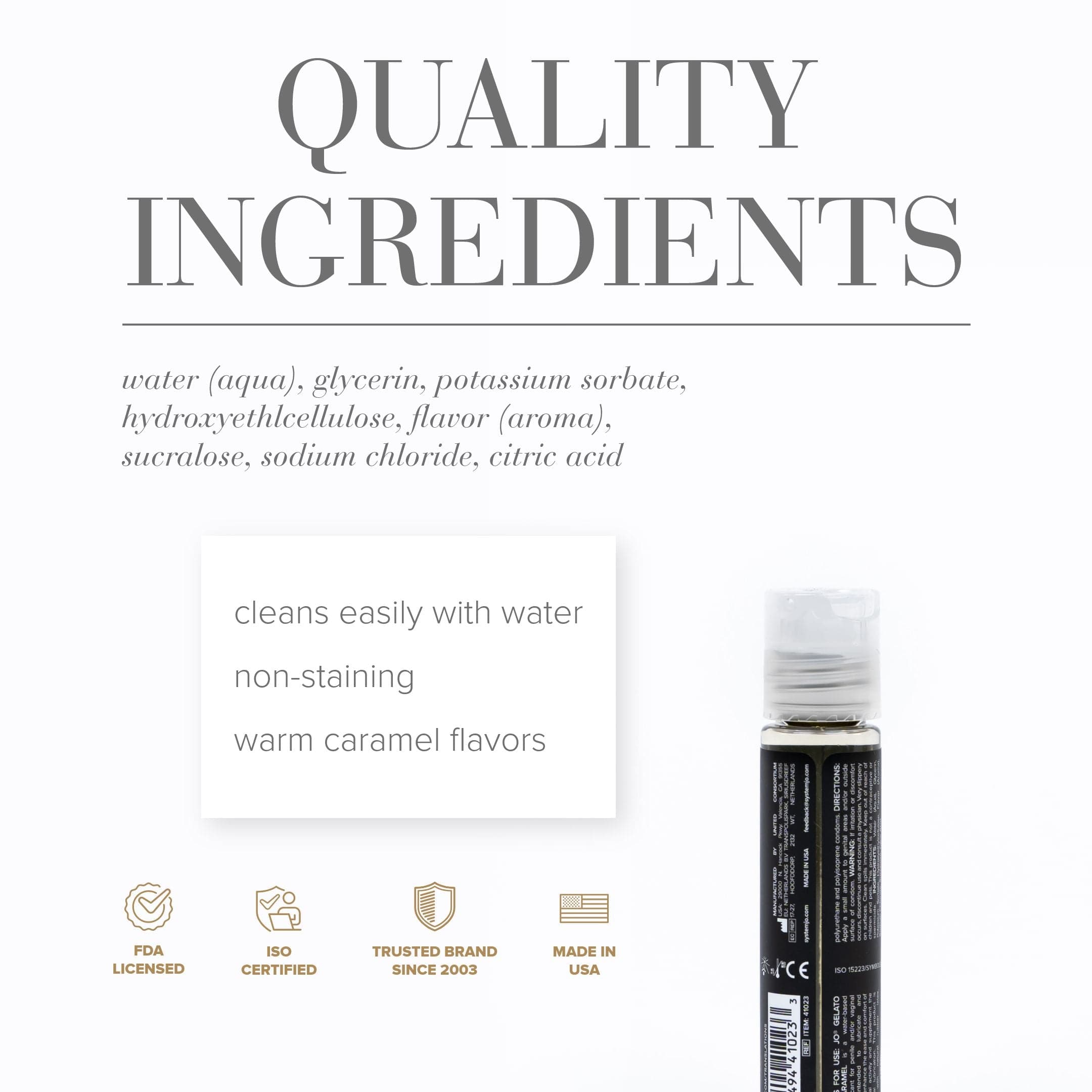 System JO Gelato Lubricant with a Delicious Salted Caramel Flavor