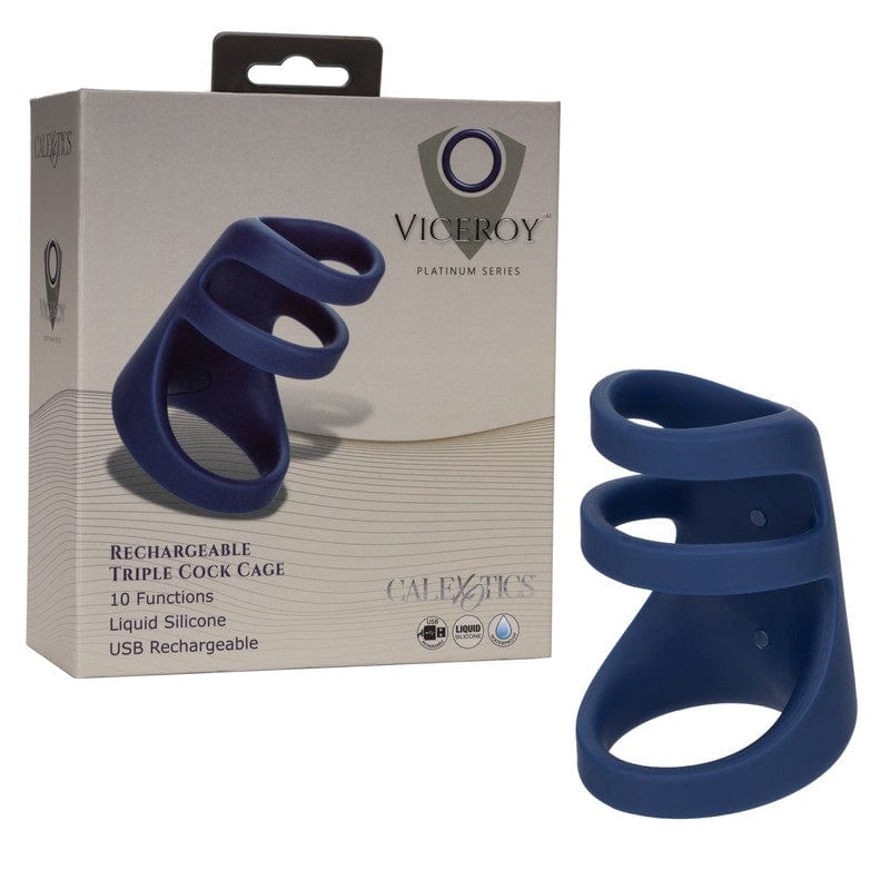 Calexotics Viceroy Rechargeable Triple Silicone Cock Ring with 10 Vibration Modes