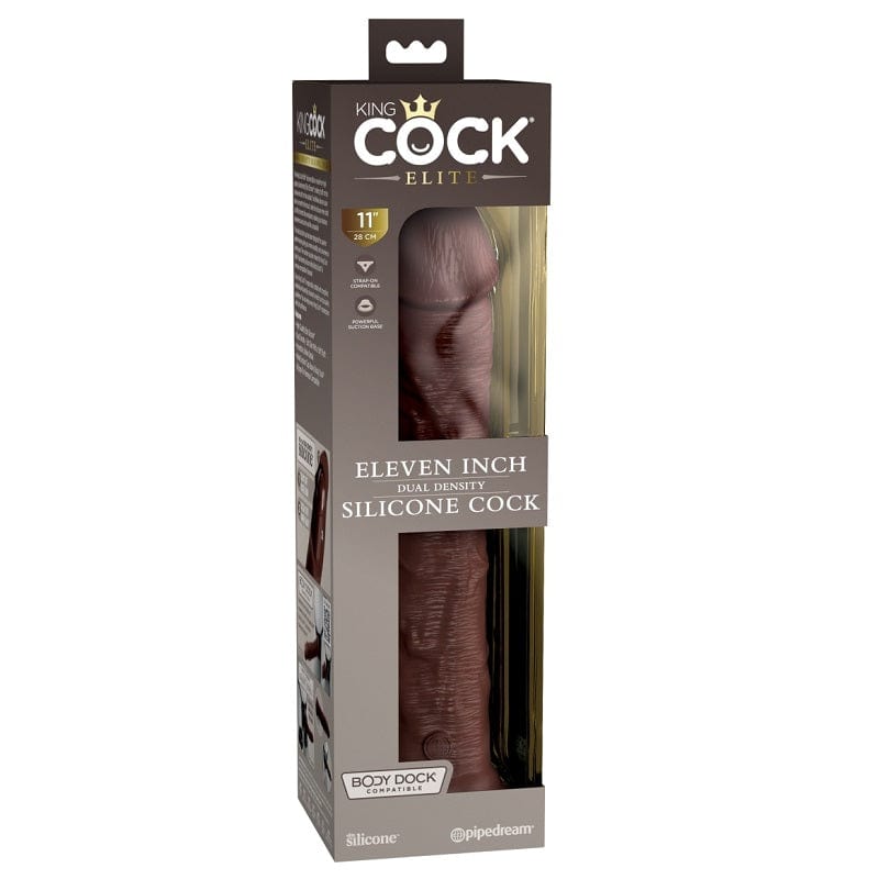 Pipedream Products King Cock Elite 11-Inch Brown Silicone Male Adult Toy