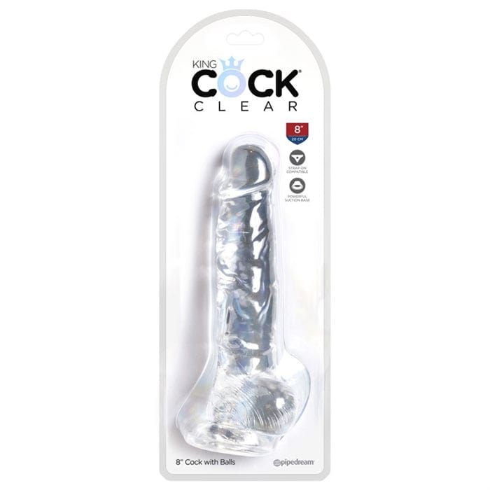 Pipedream King Cock 8-Inch Translucent Cock with Balls for Enhanced Pleasure