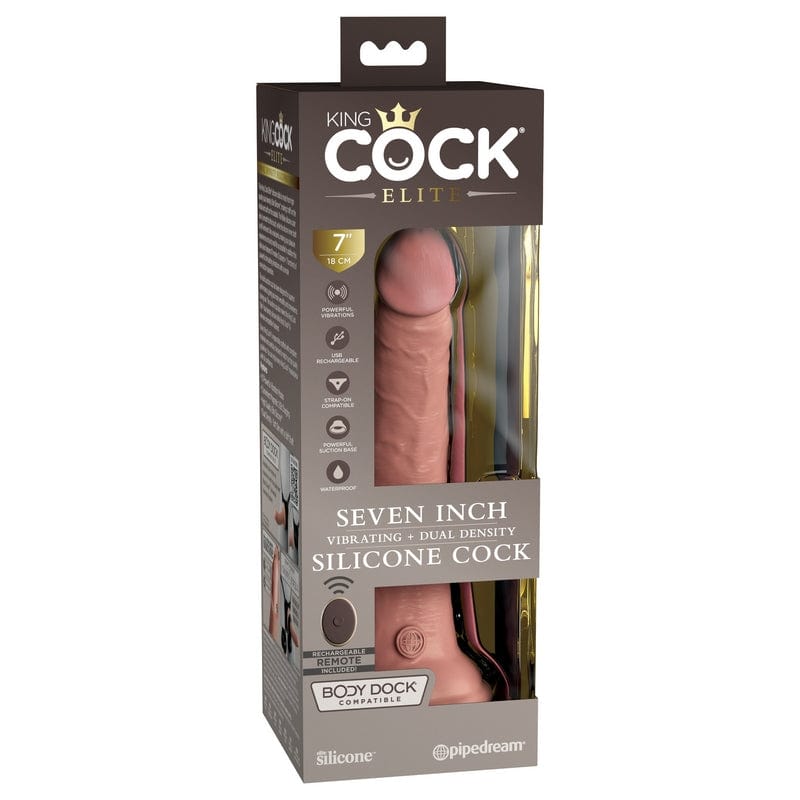 Pipedream King Cock Elite 7-Inch Vibrating Realistic Silicone Dildo