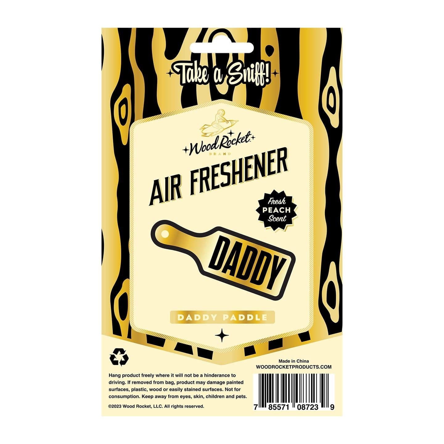 Durable Cardboard Wood Rocket Daddy Paddle Peach - Scented Air Freshener