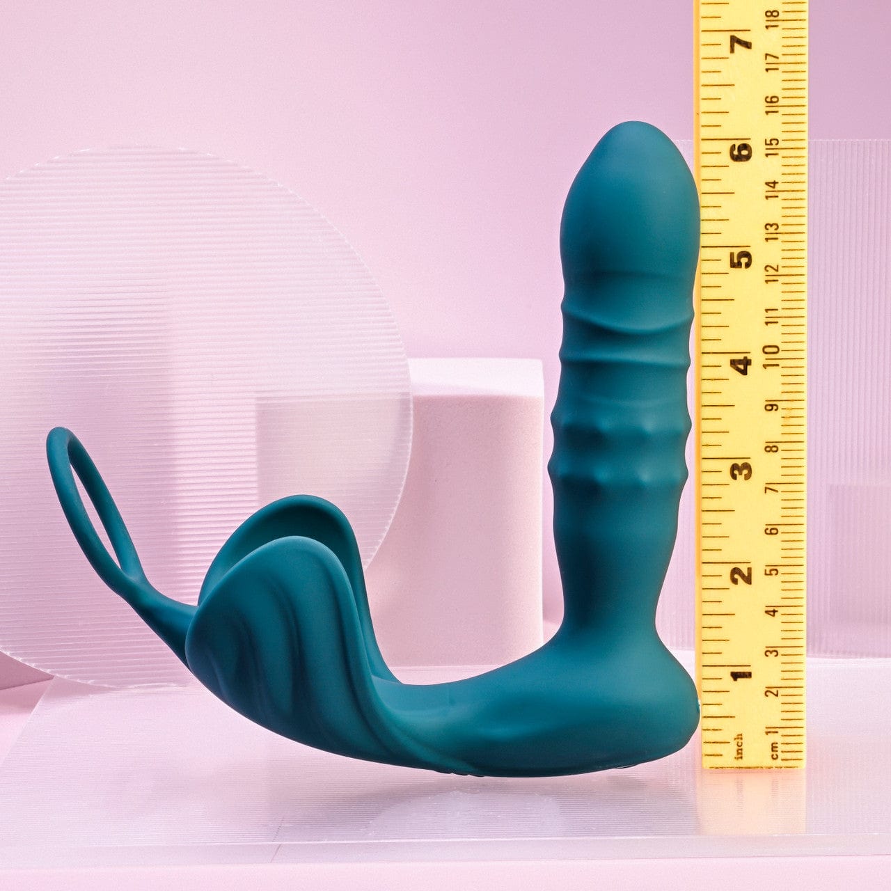 Playboy's Exciting Thrusting Beaded Butt Plug with Vibrating Ball Ring