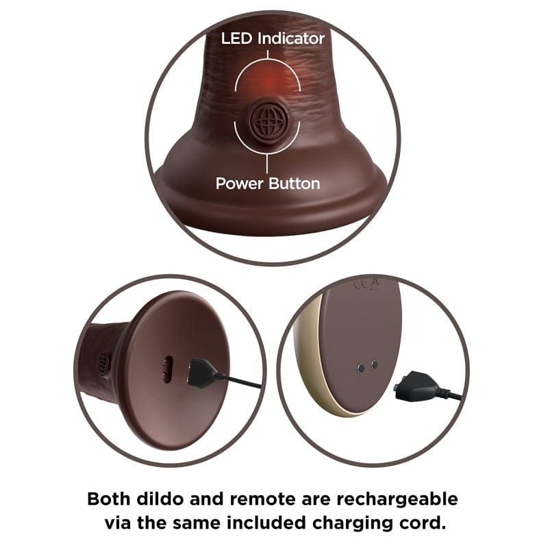 Pipedream King Cock Elite 7-Inch Brown Vibrating Silicone Dildo