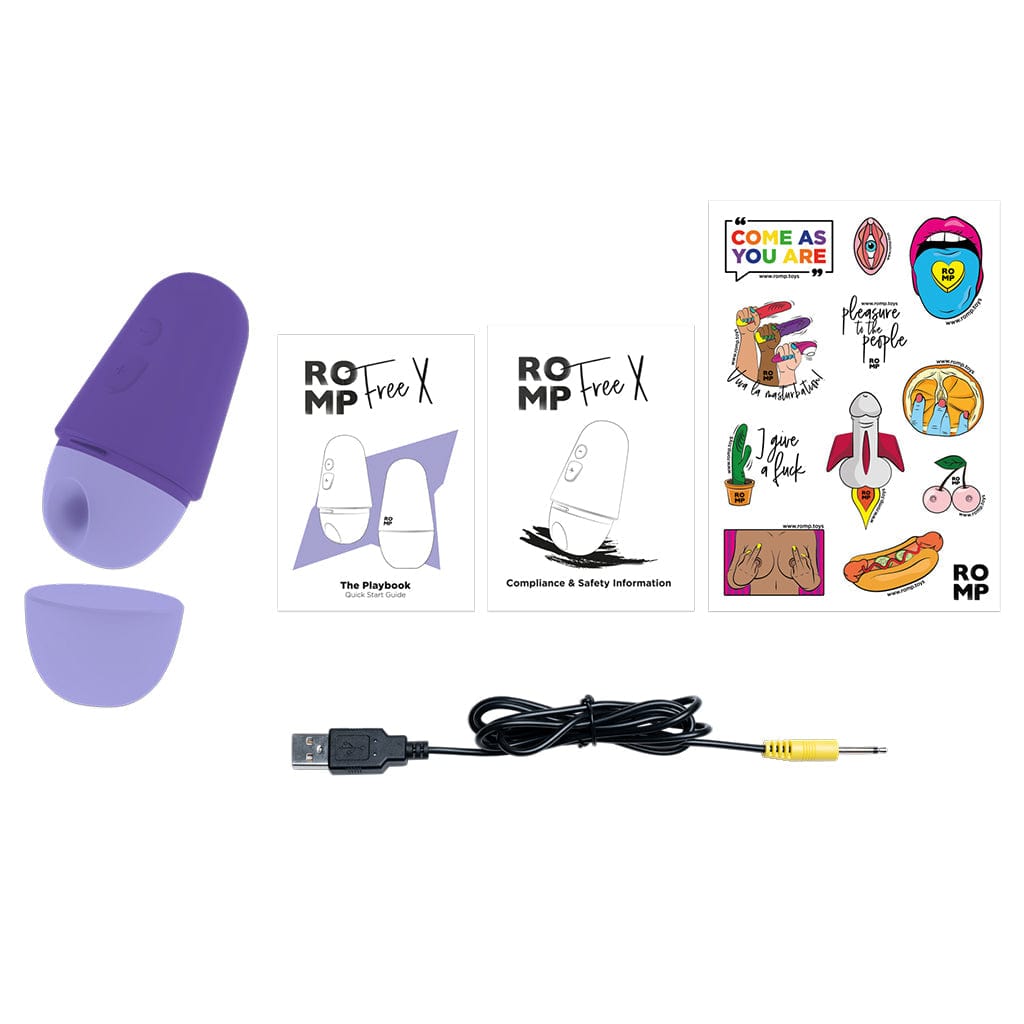 Portable Purple Romp Free X Clitoral Stimulator with 10 Intensity Levels