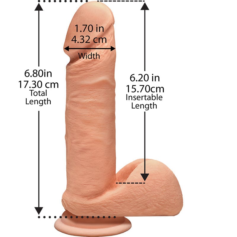 Doc Johnson UltraSkyn Lifelike 7 - Inch Penis - Shaped Pleasure Toy with Balls in Vanilla Flavor