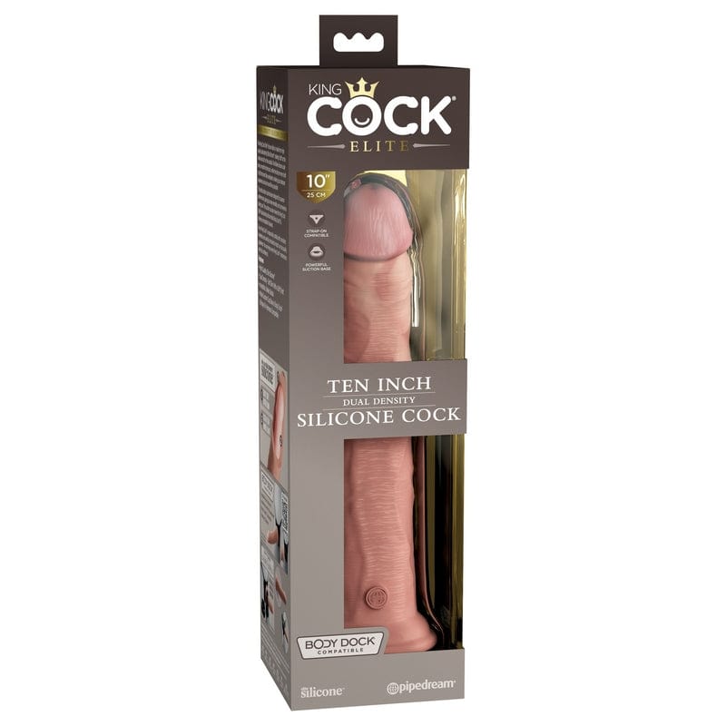 Pipedream King Cock Elite 10-Inch Silicone Realistic Dildo with Light