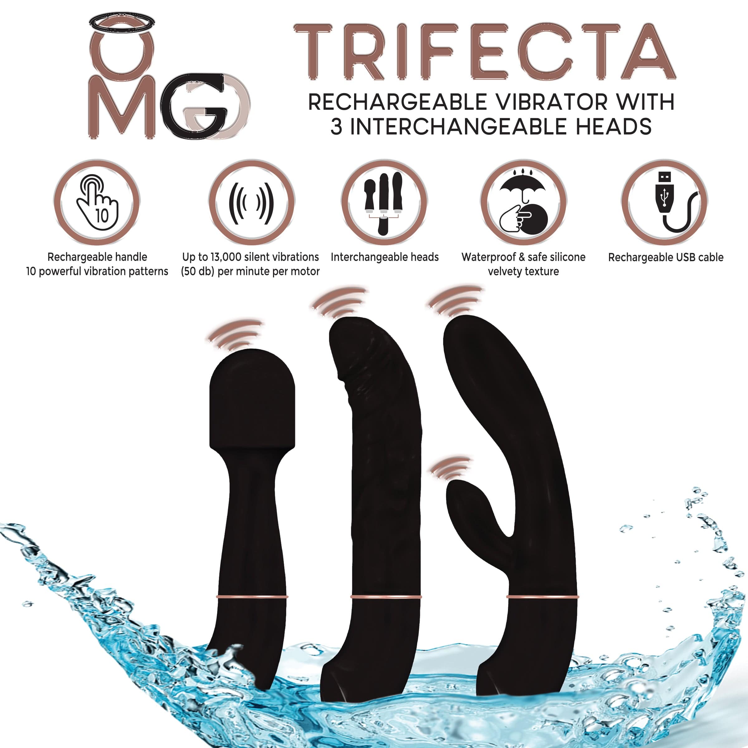 DeeVa OMG Luxury Interchangeable Trifecta Vibrator for Ultimate Pleasure