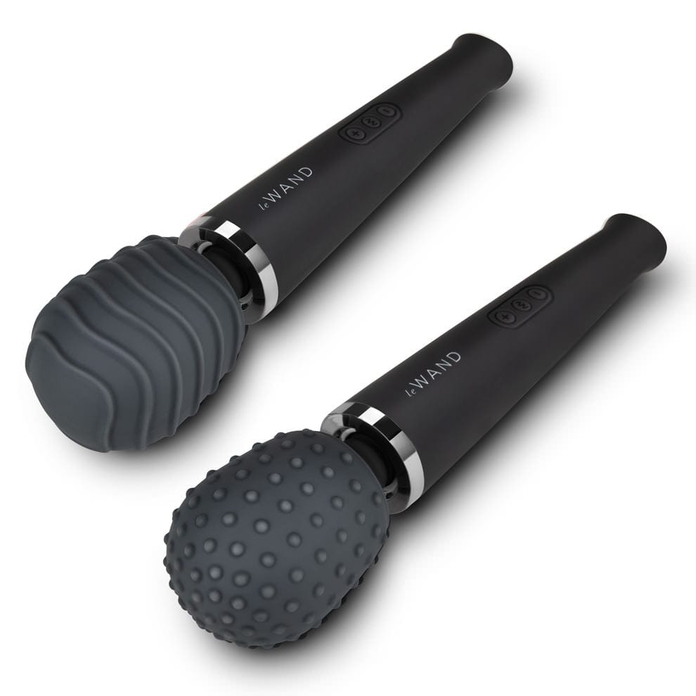 Le Wand Rechargeable Massager's Silicone Covers with Droplet and Spiral Textures