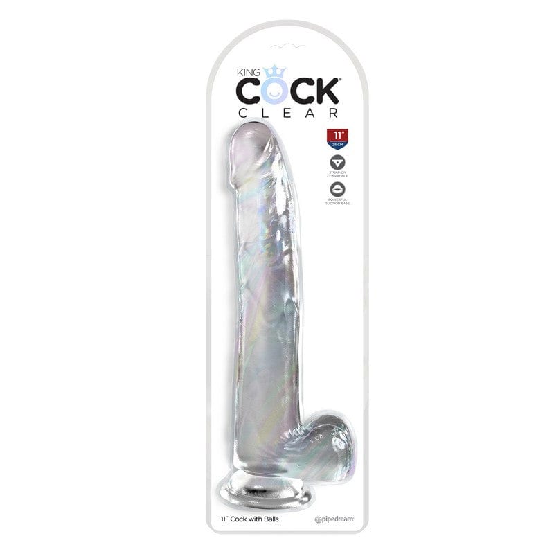 Transparent King Cock 11 with Balls - Realistic and Flexible Pleasure Product