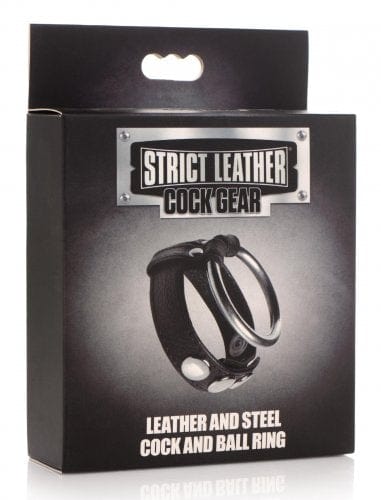 Adjustable Leather and Steel Cock and Ball Ring for Intense Pleasure