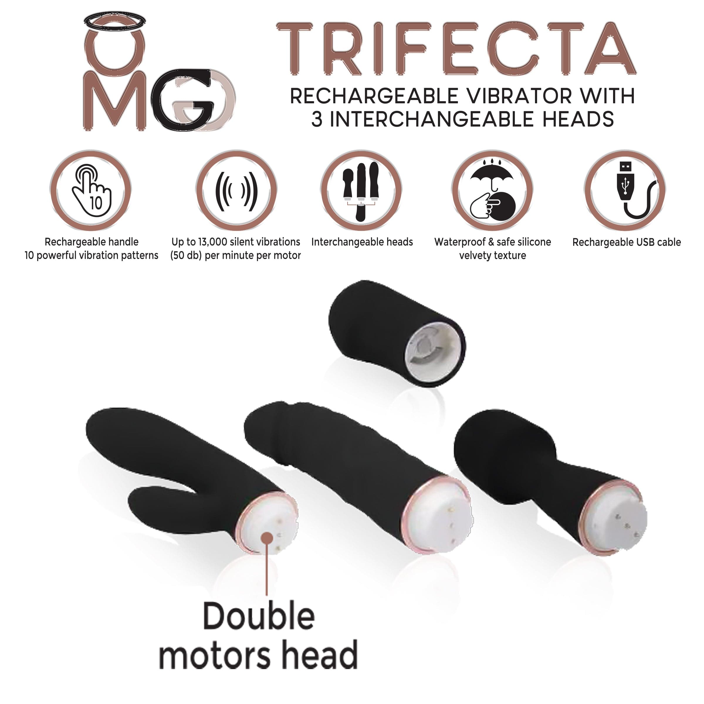 DeeVa OMG Luxury Interchangeable Trifecta Vibrator for Ultimate Pleasure