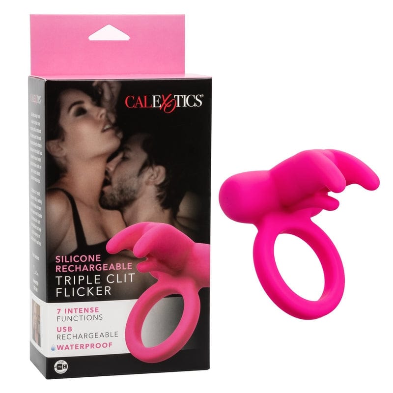 Calexotics Premium Silicone Triple Clit Flicker Pleasure Ring for Enhanced Intimacy