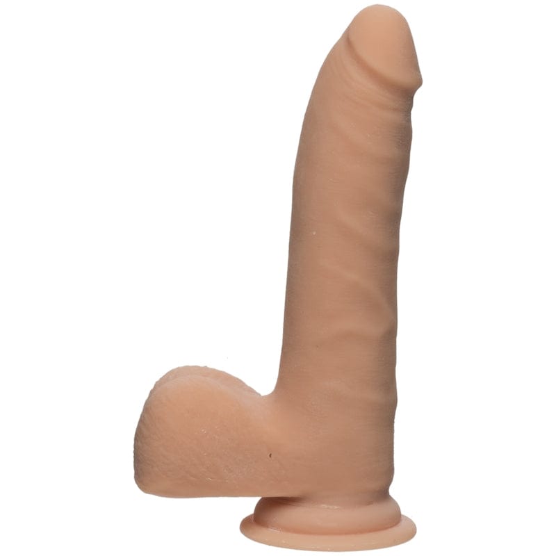 Doc Johnson The D Realistic UltraSkyn Slim 7 - Inch Dildo with Balls in Vanilla Flavor for Intimate Pleasure