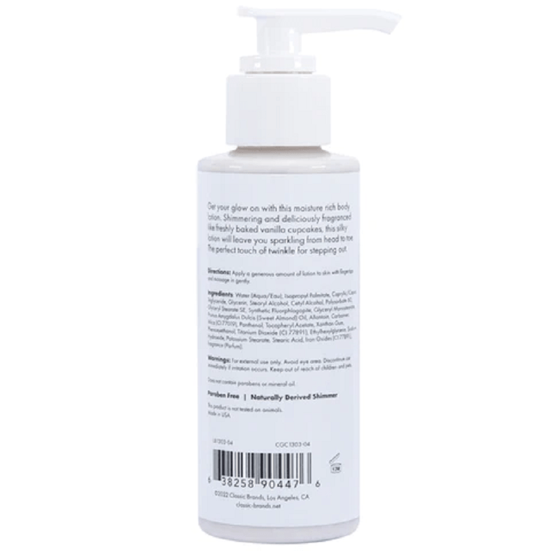 CG Glow 4oz Vanilla Cupcake Scented Shimmer Body Lotion