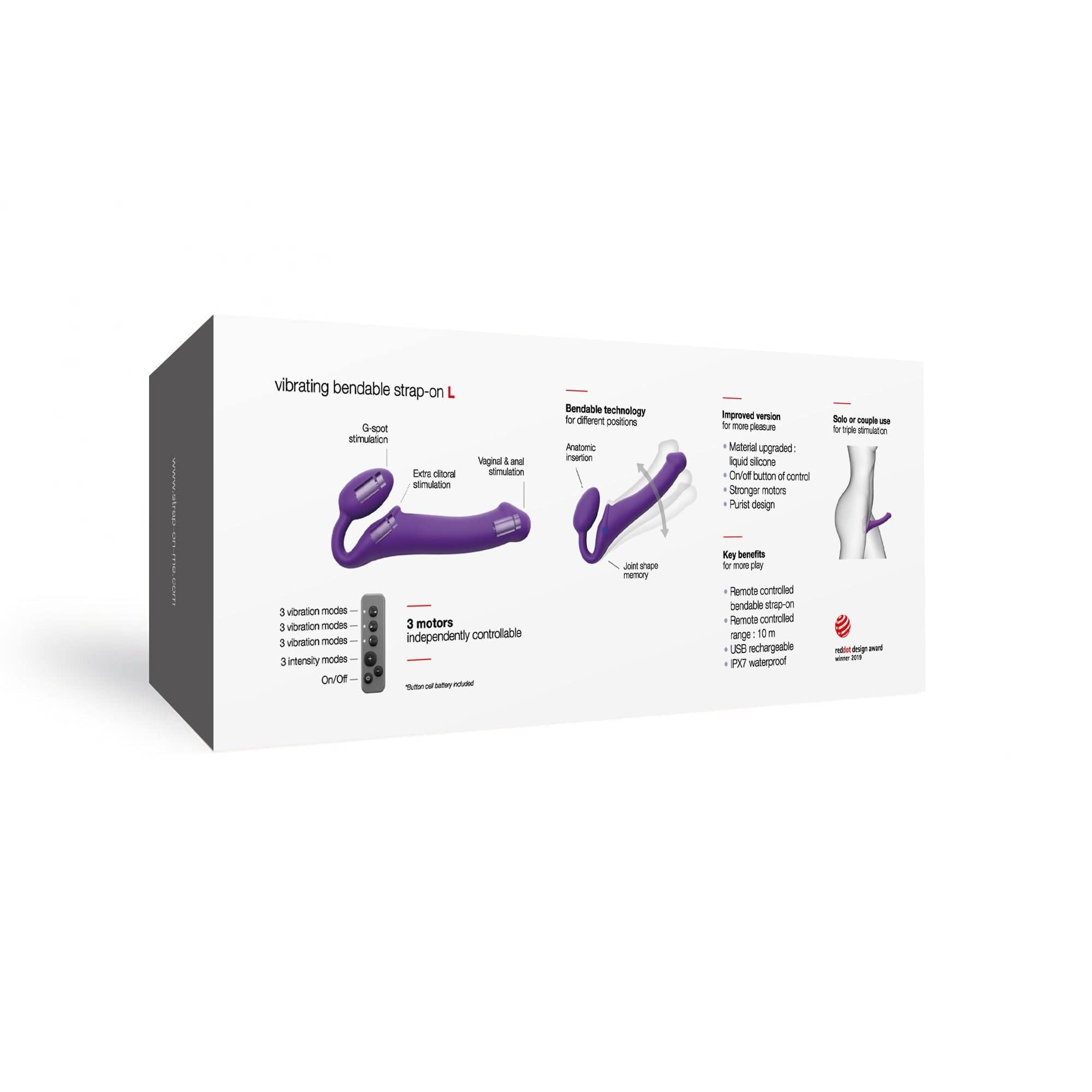 Large-Sized Bendable and Vibrating Strap-On for Couples by Strap On Me