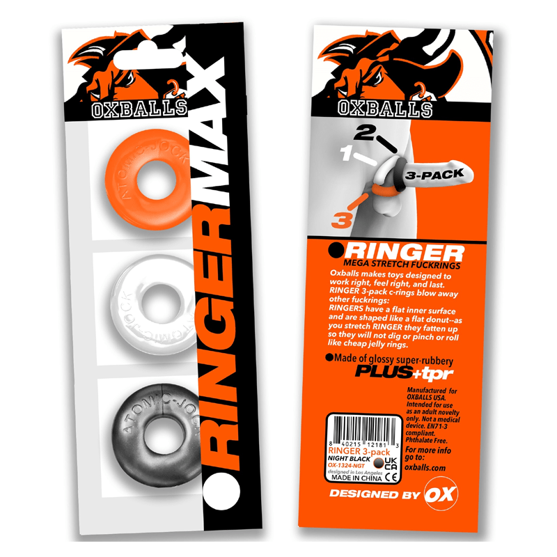 Oxballs Premium Ringer Max Three-Pack Set of Penis Rings