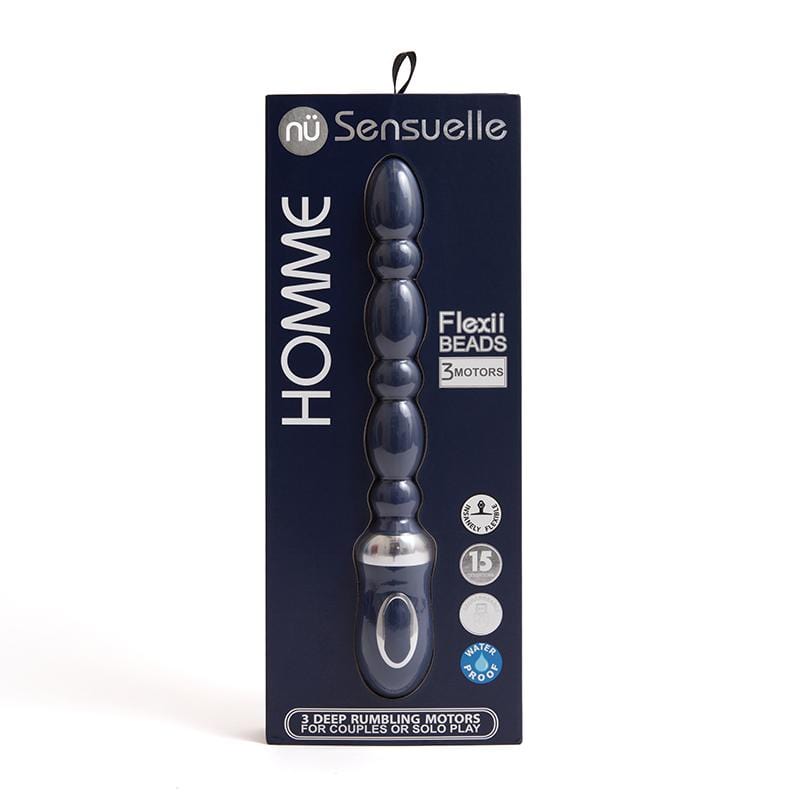 Nu Sensuelle Men's Navy-colored Ultra-flexible Flexii Beads for Sensual Exploration