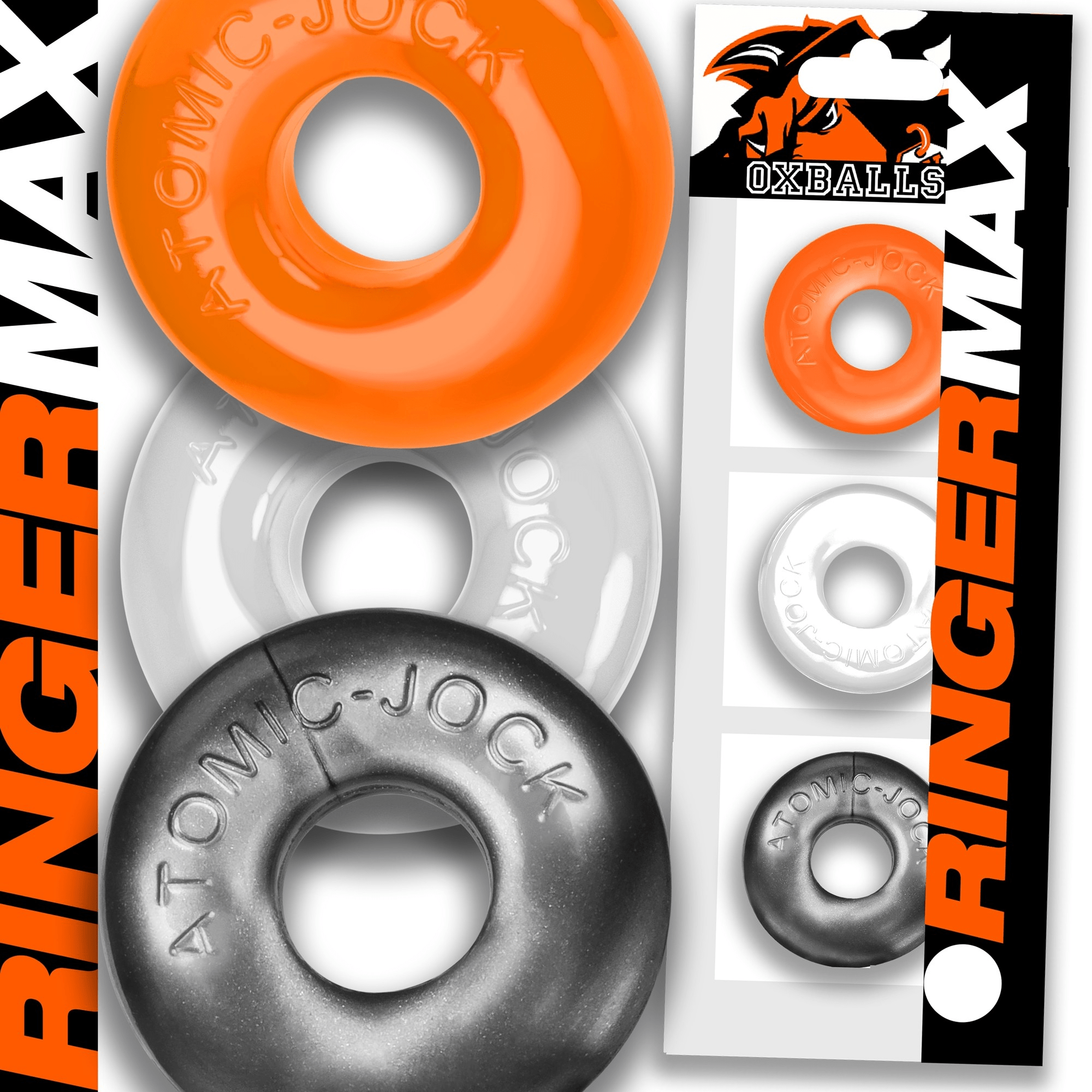 Oxballs Premium Ringer Max Three-Pack Set of Penis Rings
