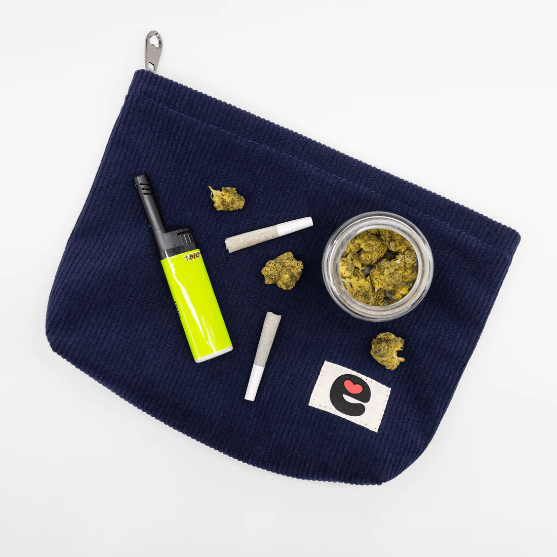 Stylish Midnight Blue Corduroy Emojibator Intimate Pleasure Storage Pouch