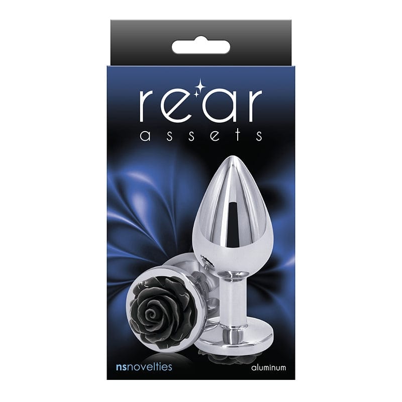NS Novelties Lightweight Chrome-plated Rose Medium Rear Anal Plug