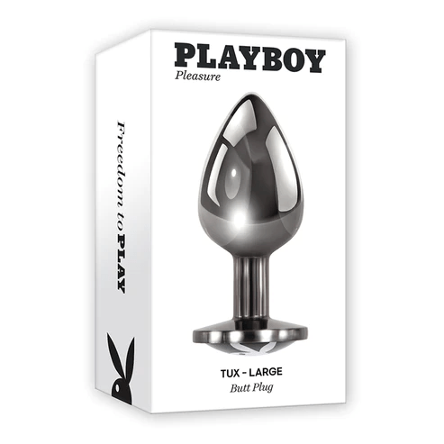 Large-sized Playboy Tuxedo-themed Anal Butt Plug for Intimate Pleasure