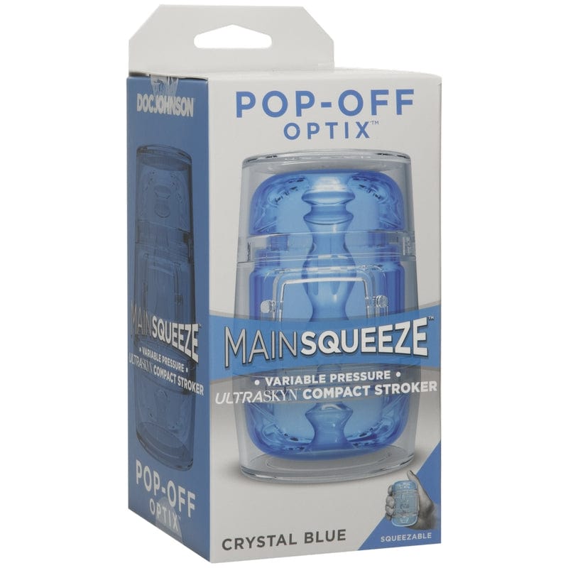 Doc Johnson Optix Crystal Blue Main Squeeze Pop - Off Compact Masturbator