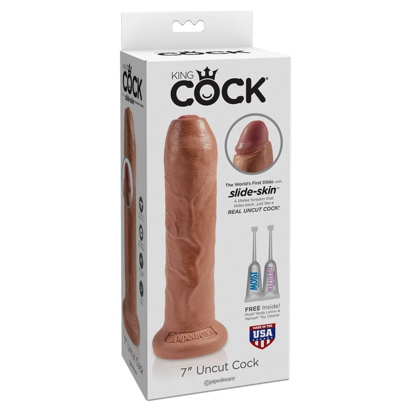 Pipedream Products 7 - Inch Uncut Tan King Cock Dildo for Adult Fantasies