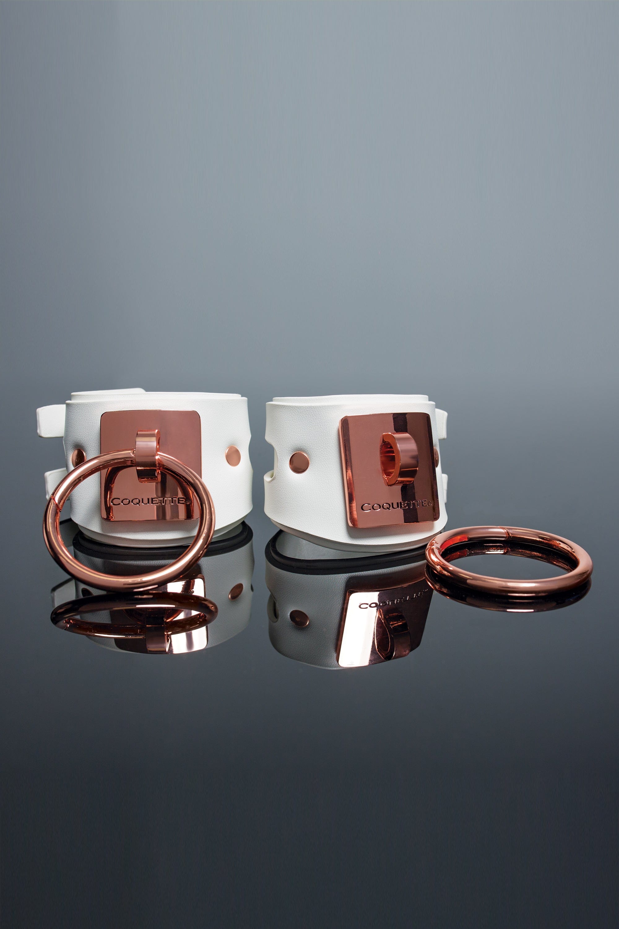 Coquette Style Vegan Leather Elegant White Bondage Handcuffs for Discreet Play