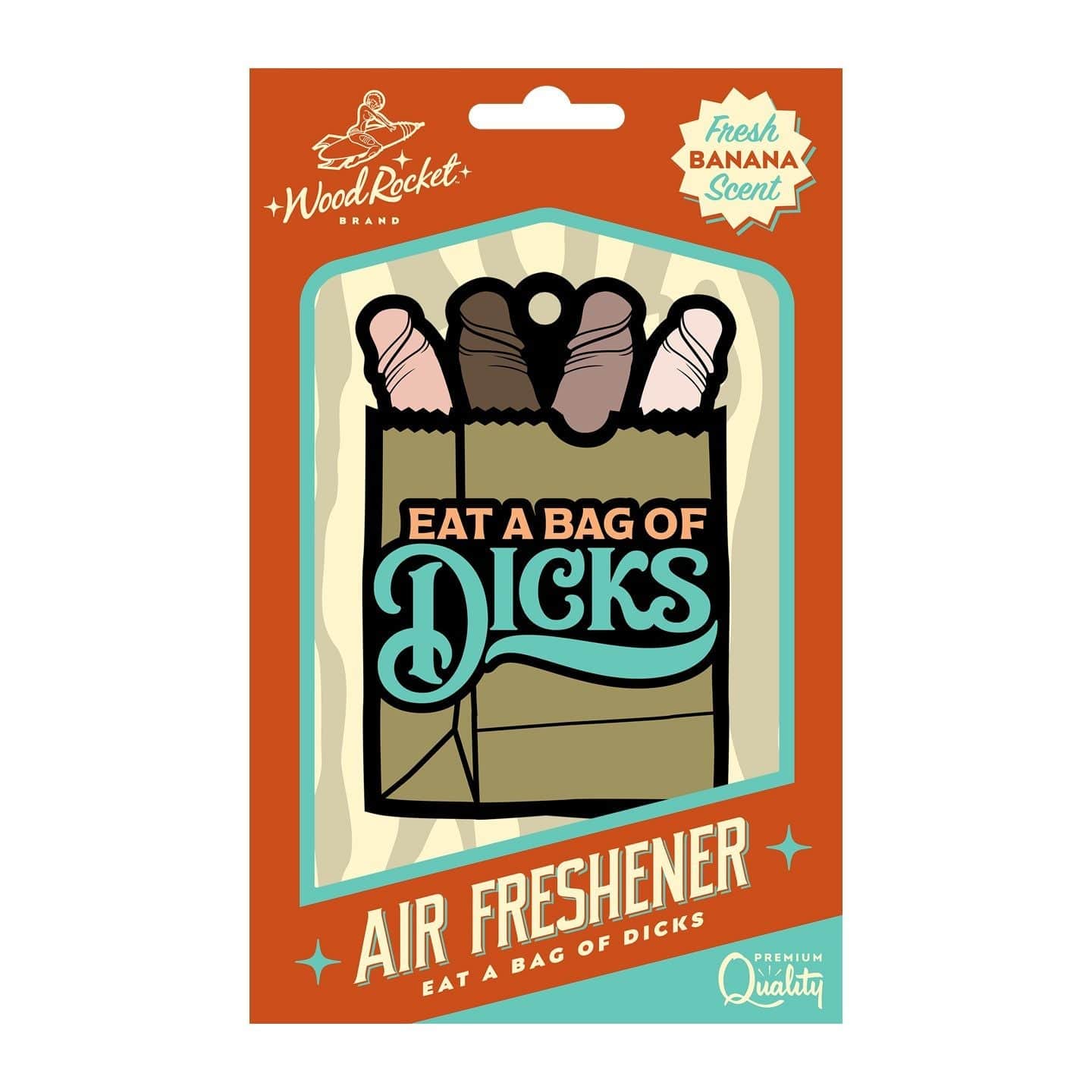 Wood Rocket Durable Cardboard Banana-Scented Air Freshener with Fun Design