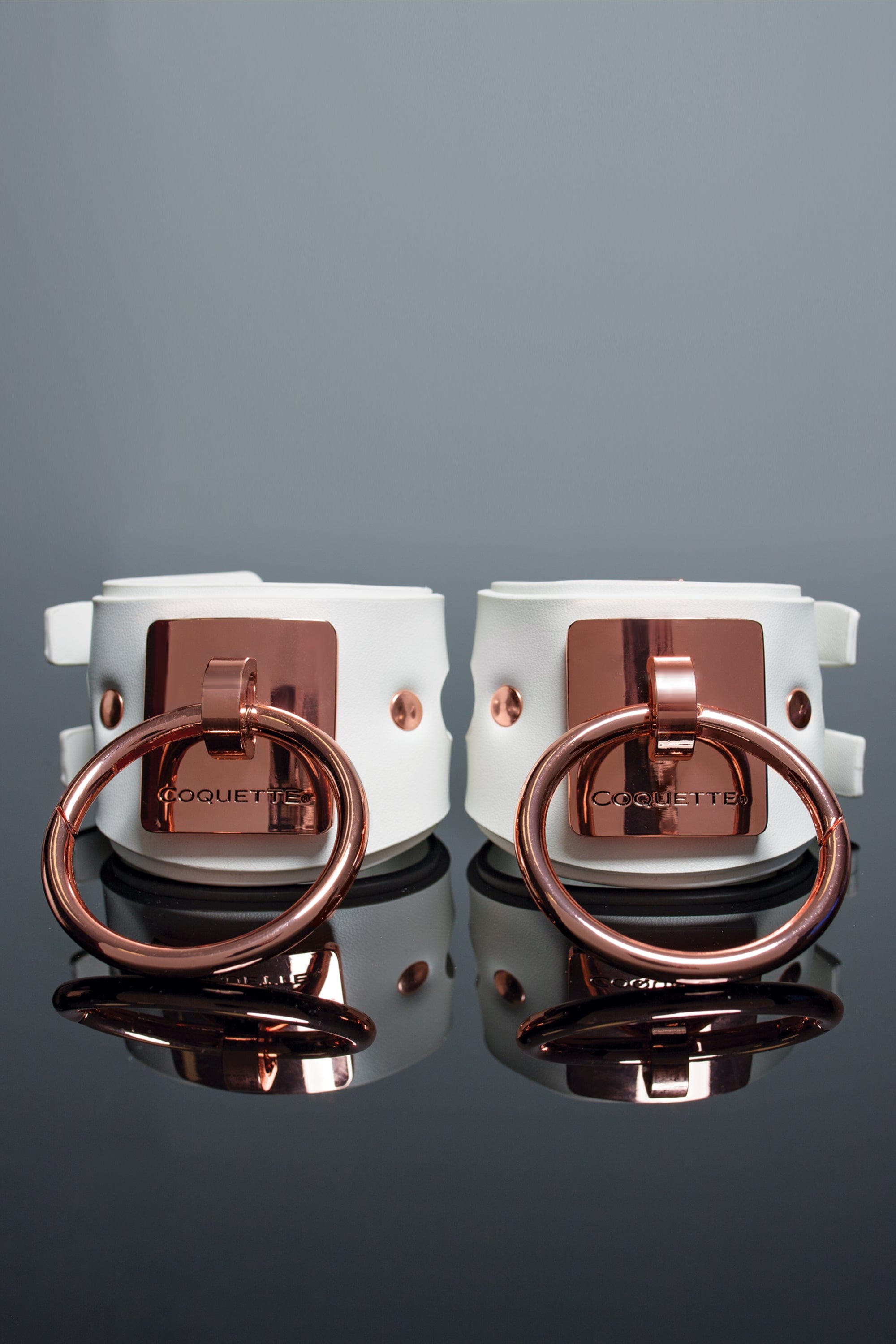 Coquette Style Vegan Leather Elegant White Bondage Handcuffs for Discreet Play