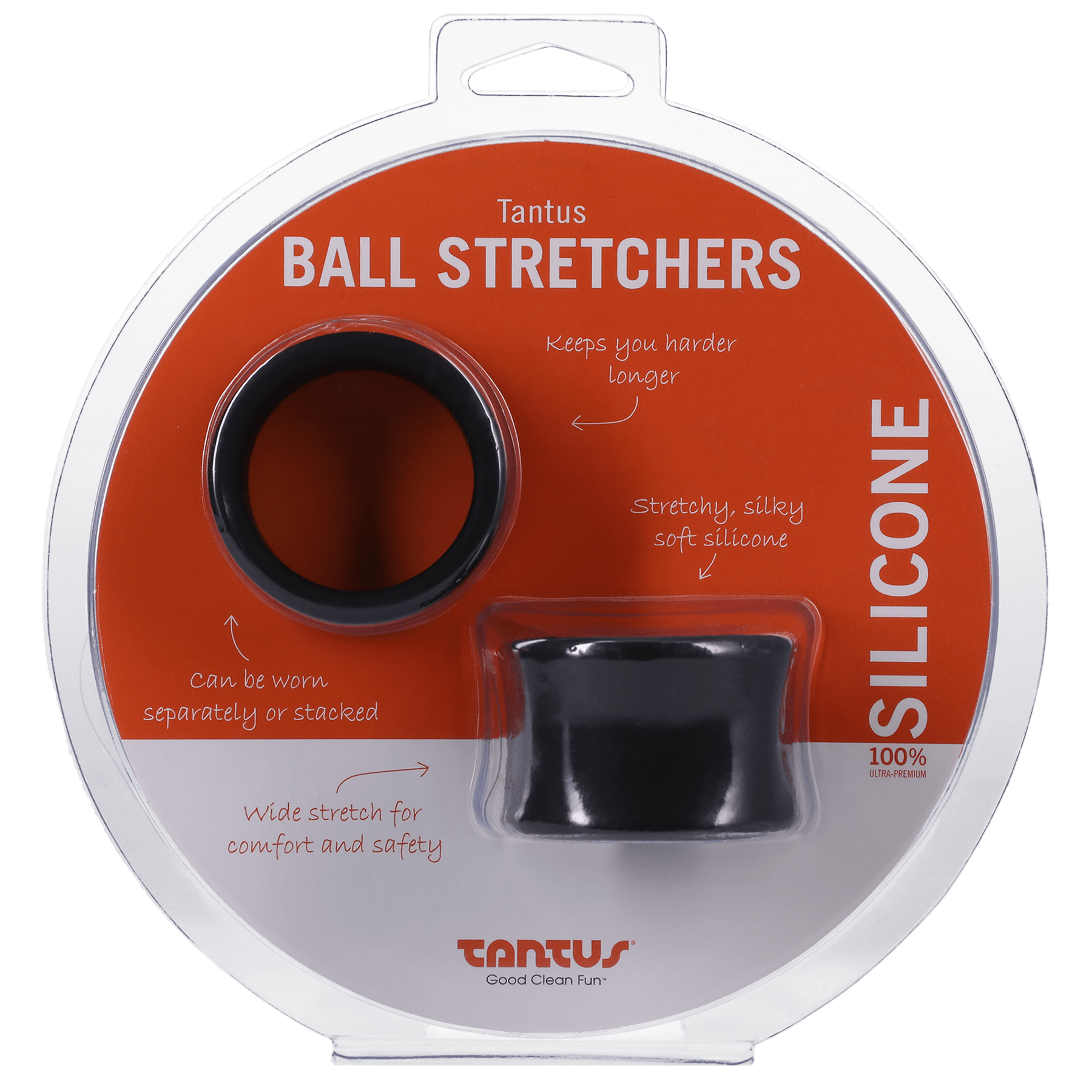 Tantus Ultra-Soft Black Silicone Ball Stretcher Kit for Enhanced Pleasure