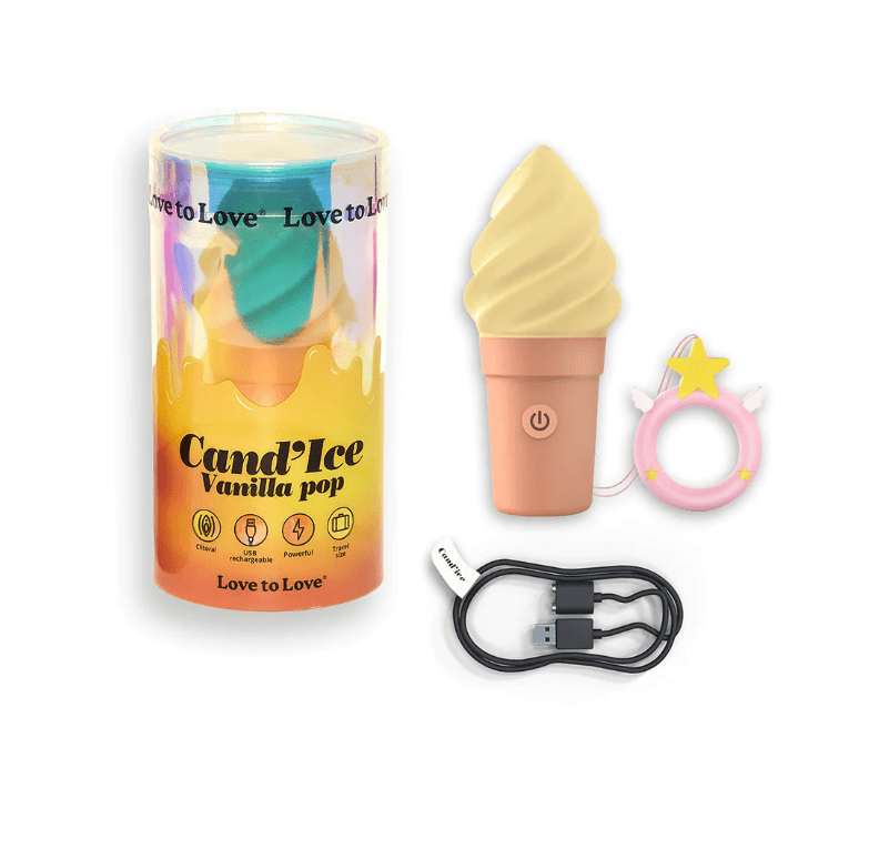 Love to Love Candi'ice Vanilla Pop Compact Mini Vibrator with 10 Modes